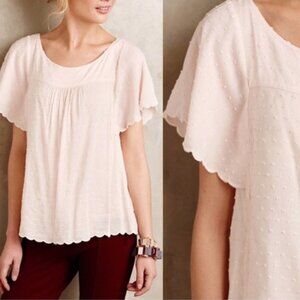 ⭐️ ANTHROPOLOGIE MAEVE Light Pink Flutter Top Small